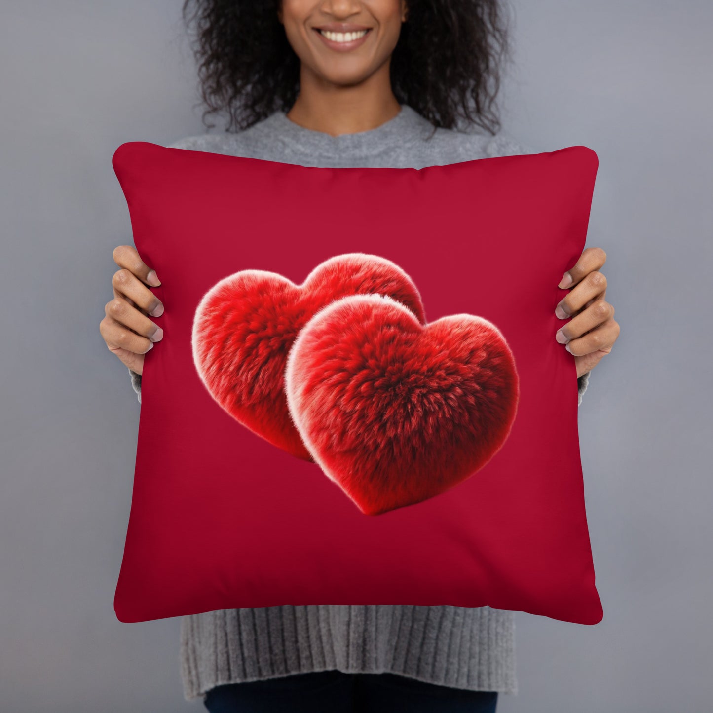 Red Heart Throw Pillow (Red)