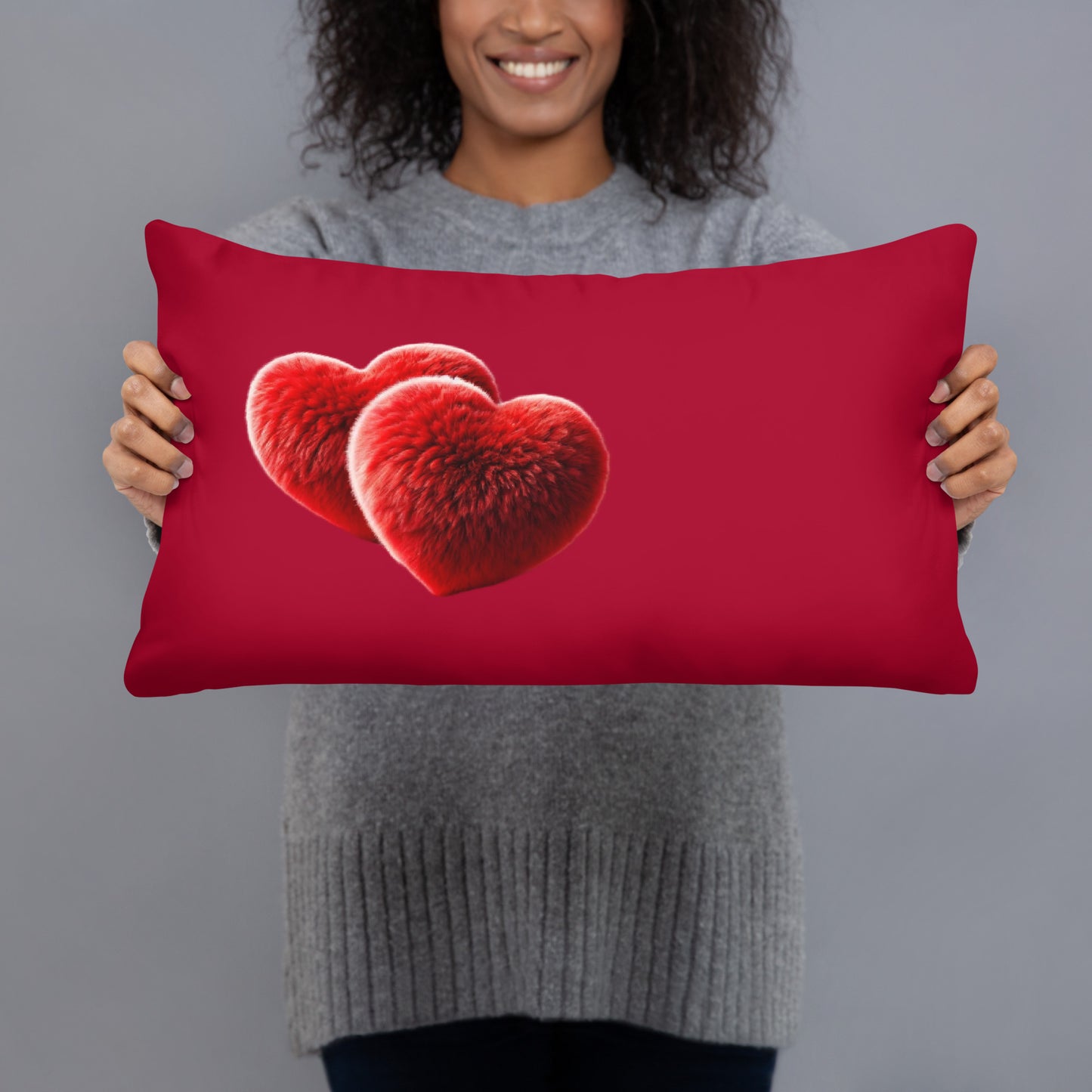 Red Heart Throw Pillow (Red)