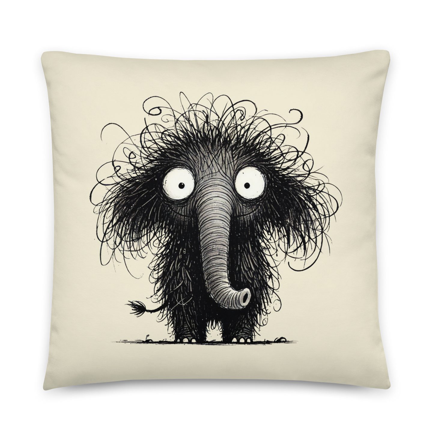 Funny Furry Elephant Pillow