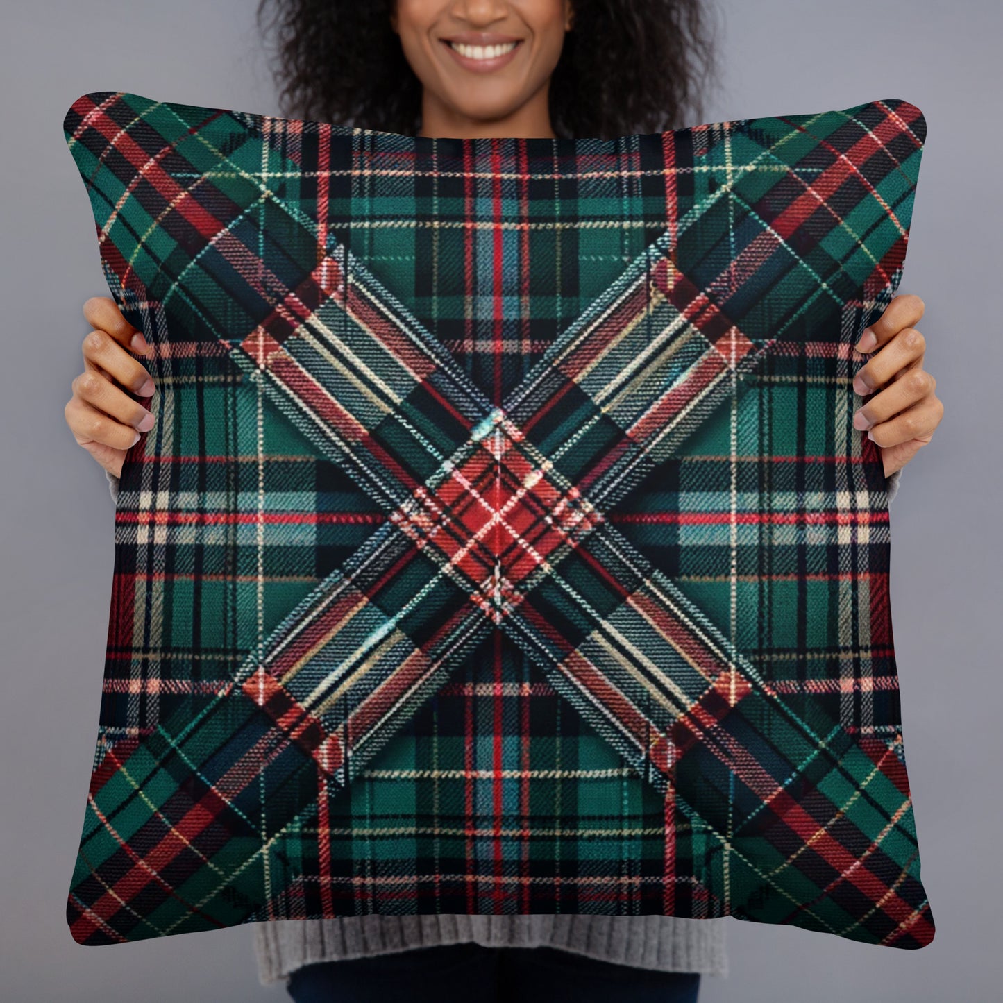 Plaid Pattern Throw Pillow