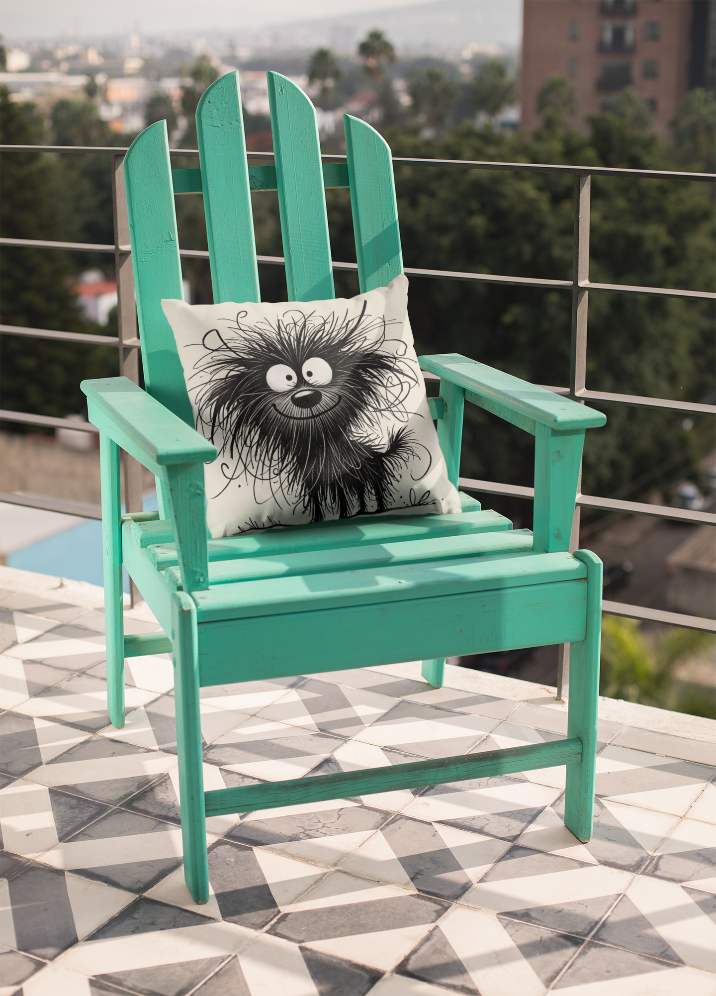 Funny Fuzzy Dog Throw Pillow