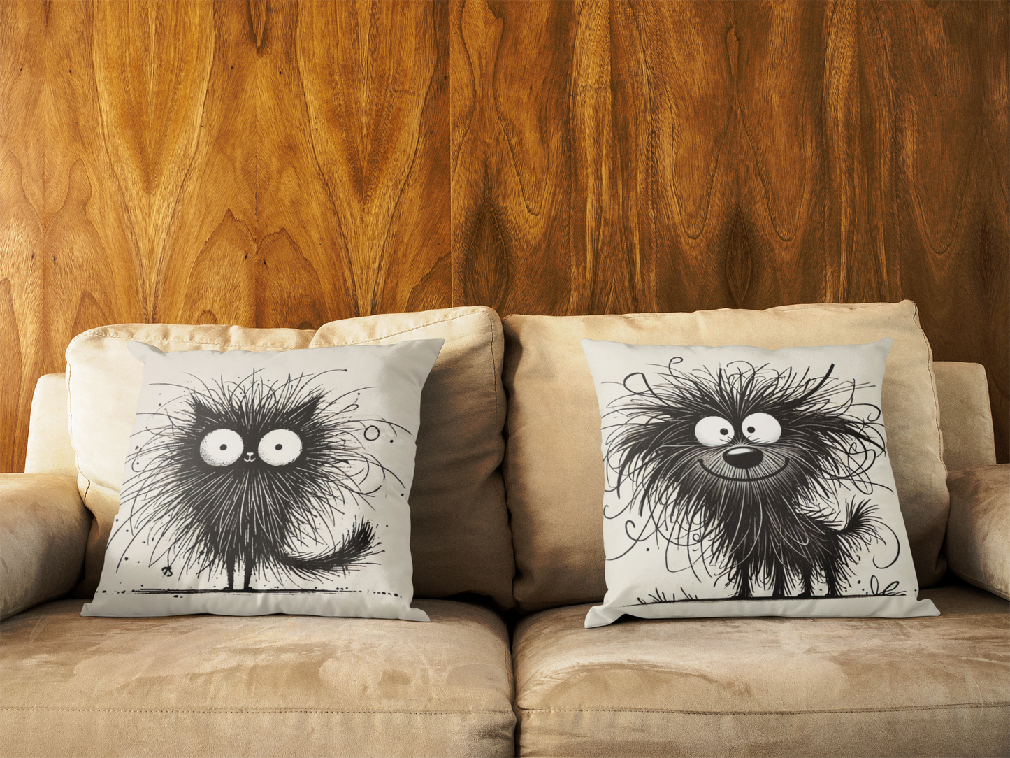 Funny Fuzzy Dog Throw Pillow