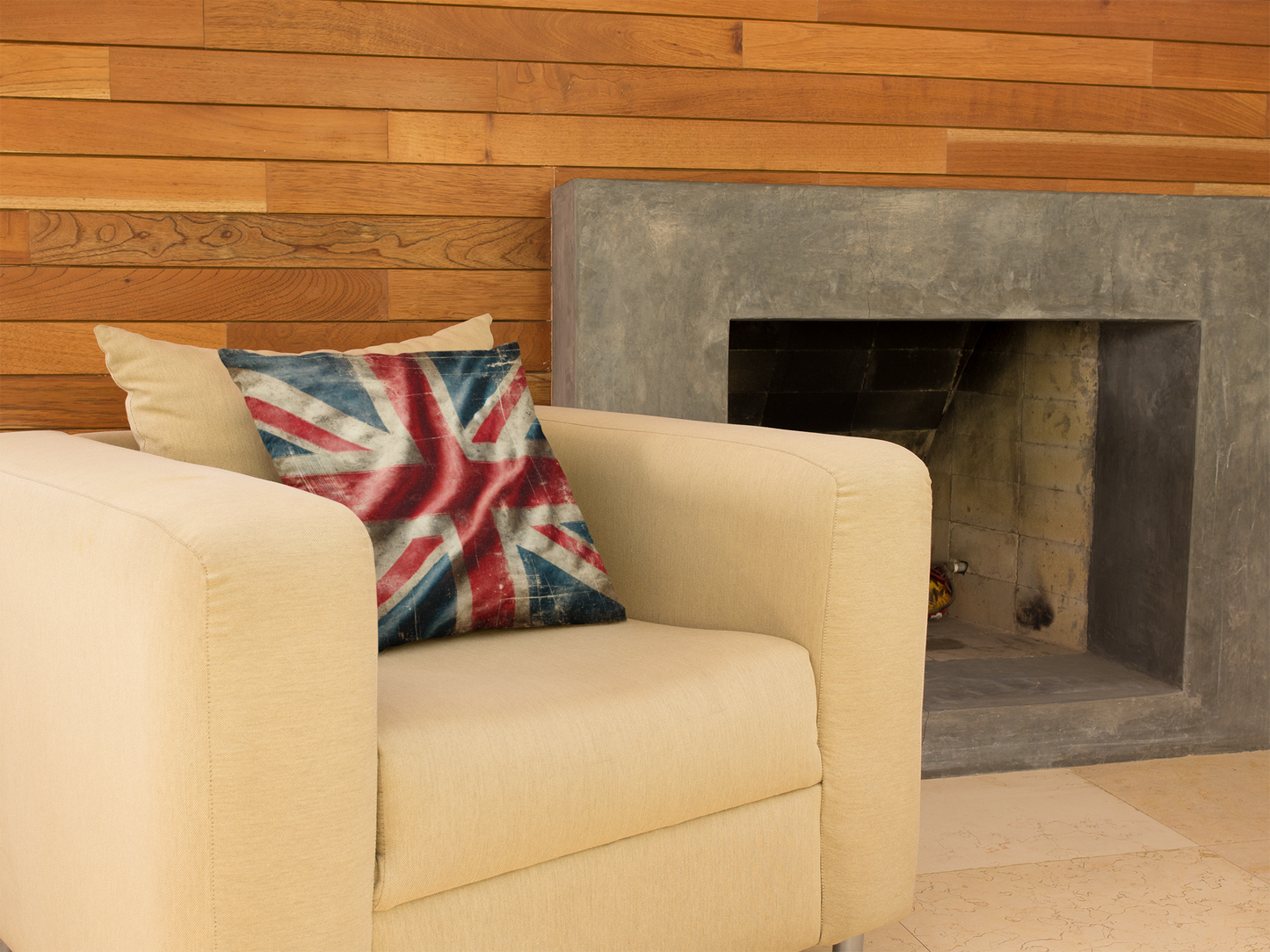 Vintage Union Jack Throw Pillow