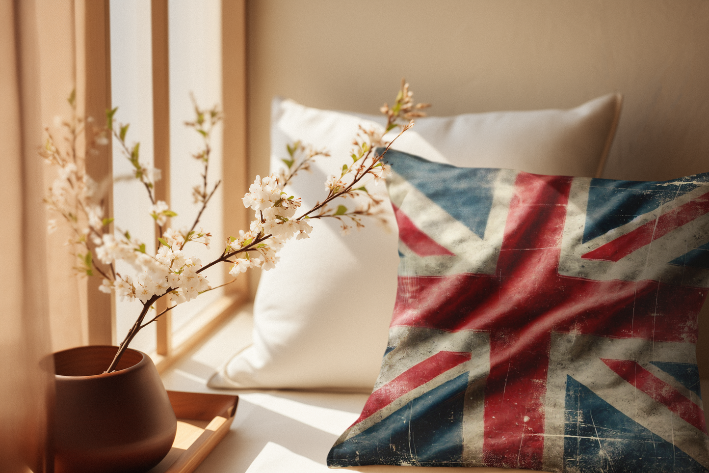 Vintage Union Jack Throw Pillow