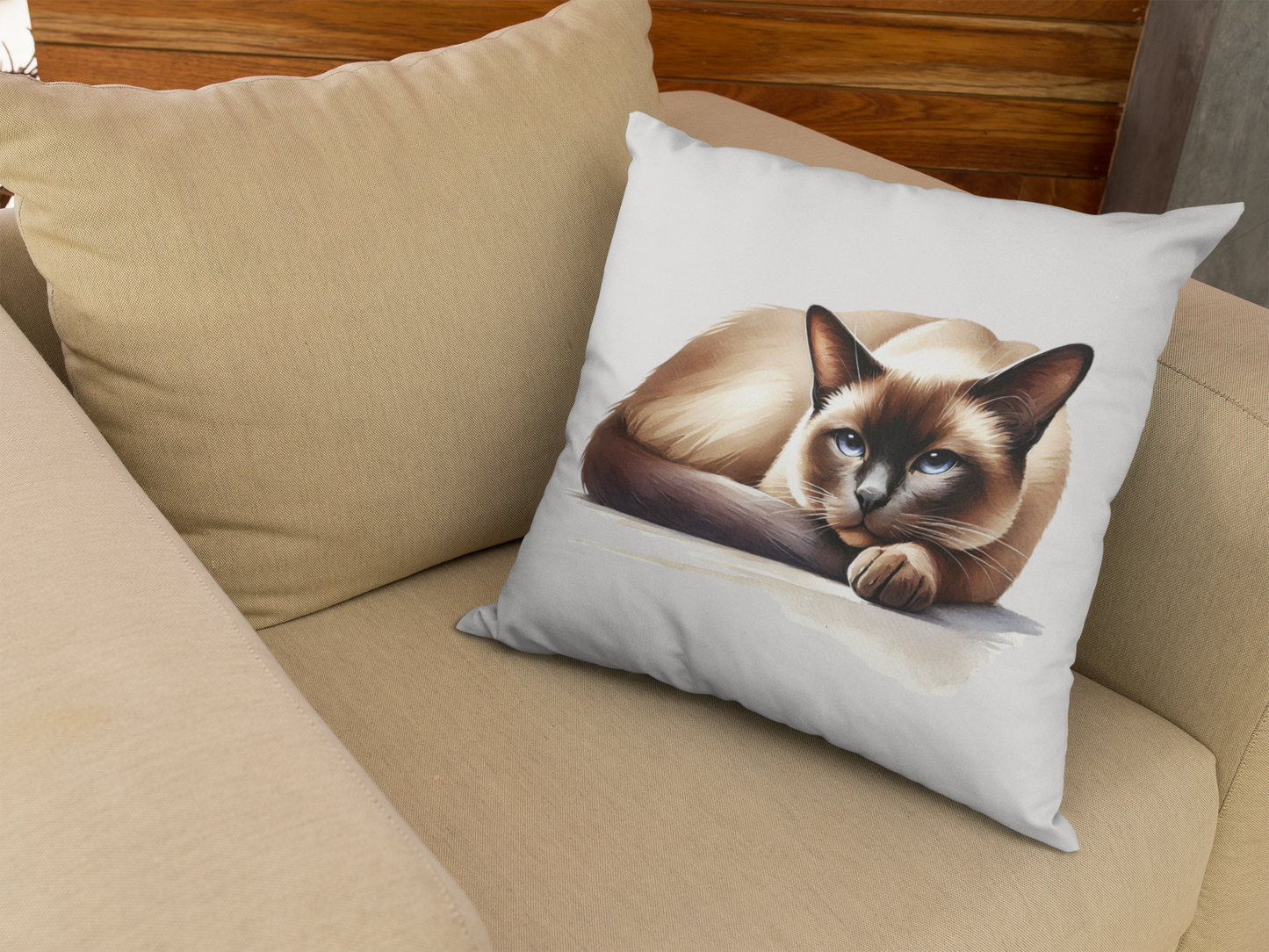 Realistic Burmese Cat Pillow