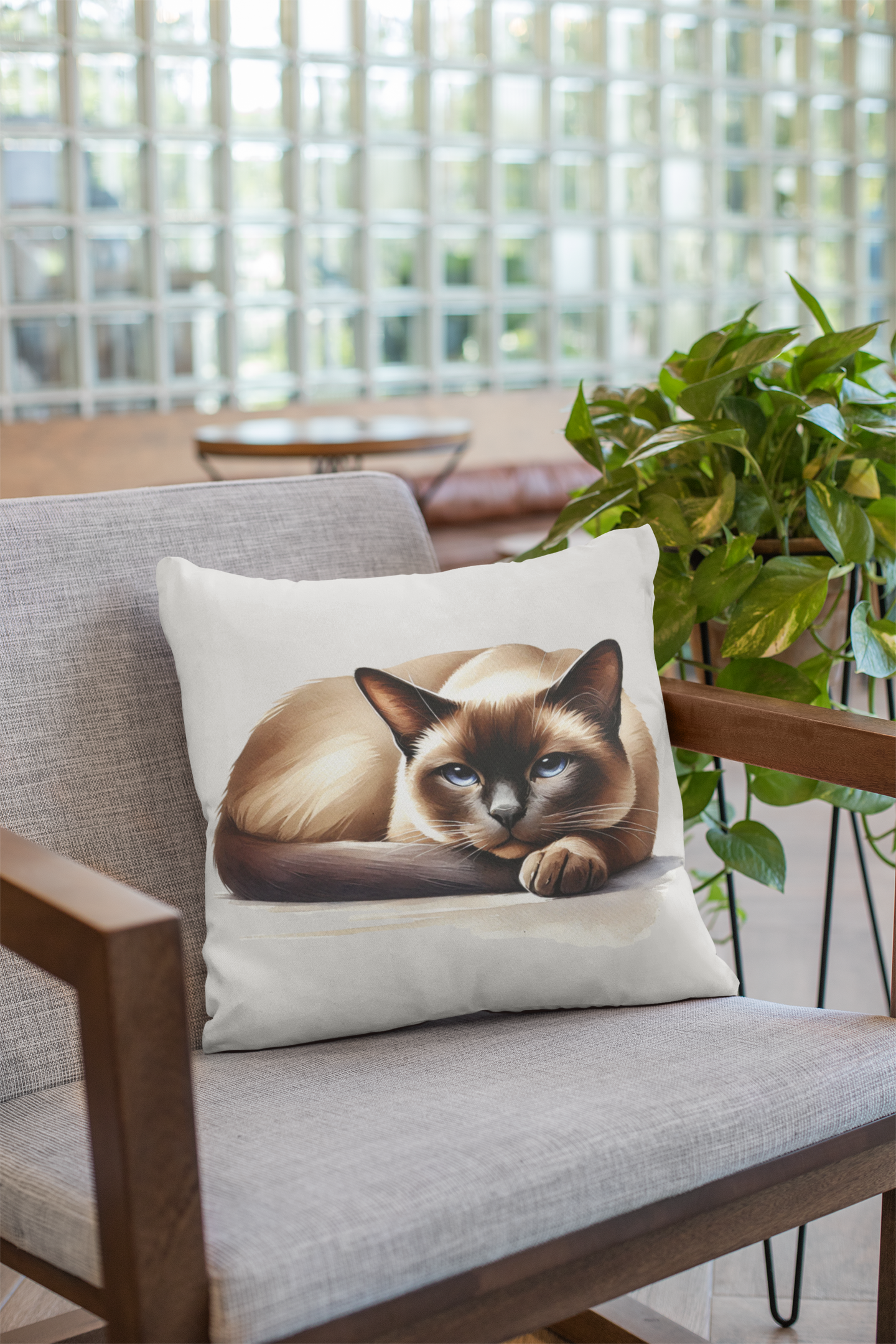 Realistic Burmese Cat Pillow