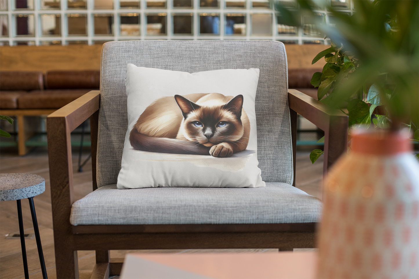 Realistic Burmese Cat Pillow