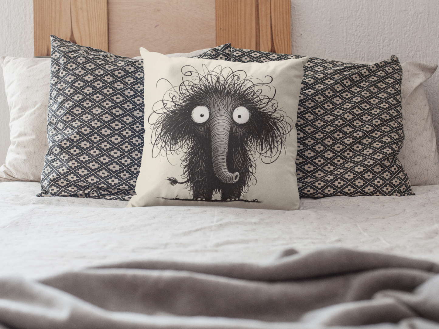 Funny Furry Elephant Pillow
