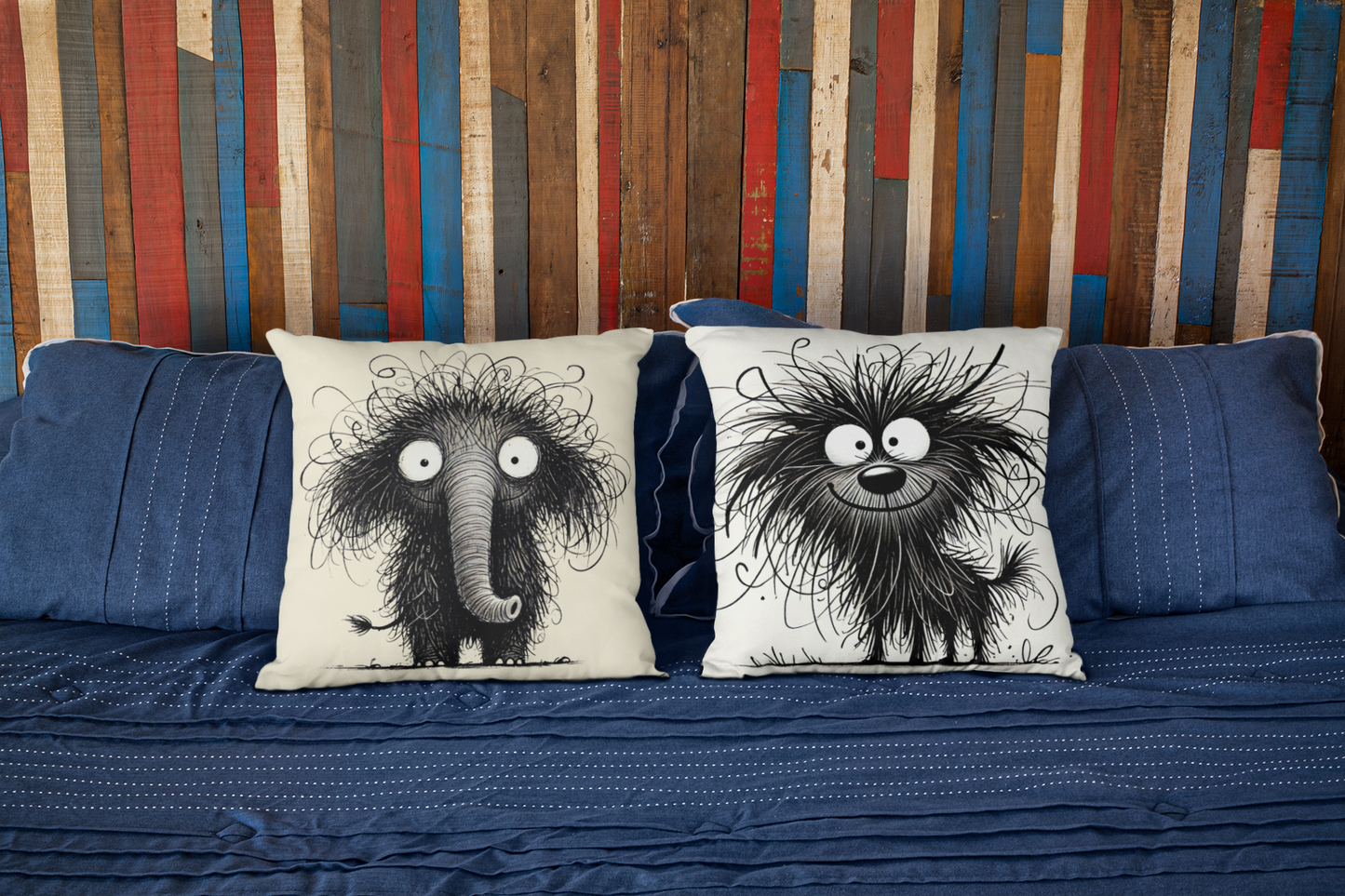Funny Furry Elephant Pillow