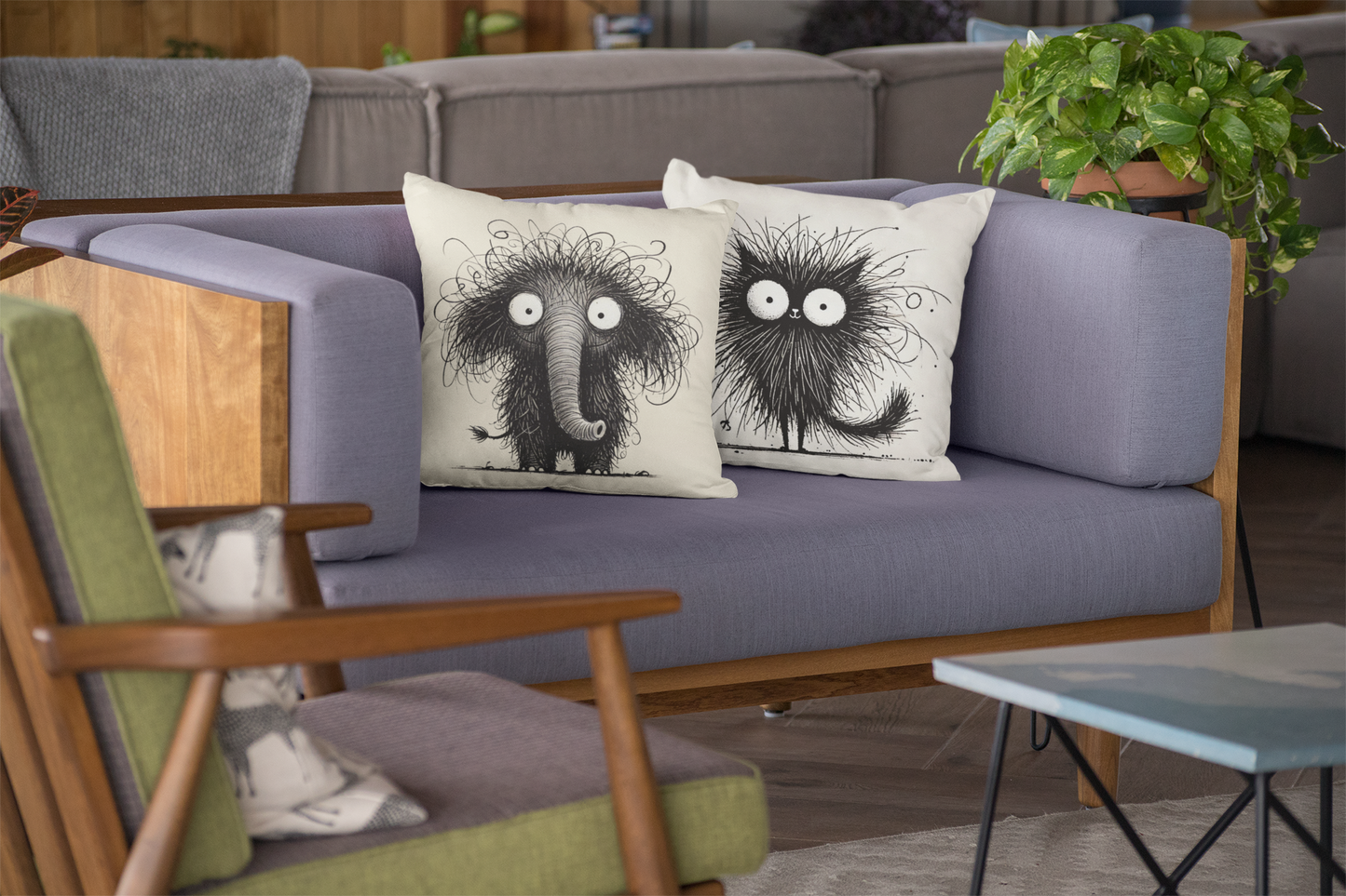 Funny Furry Elephant Pillow