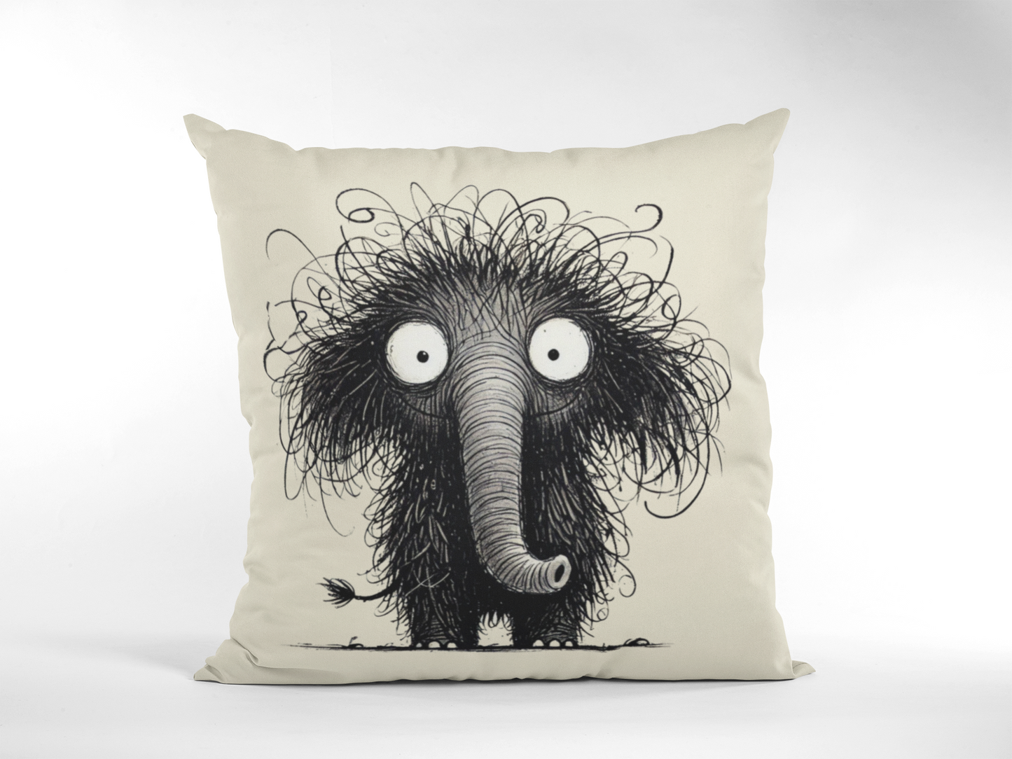 Funny Furry Elephant Pillow