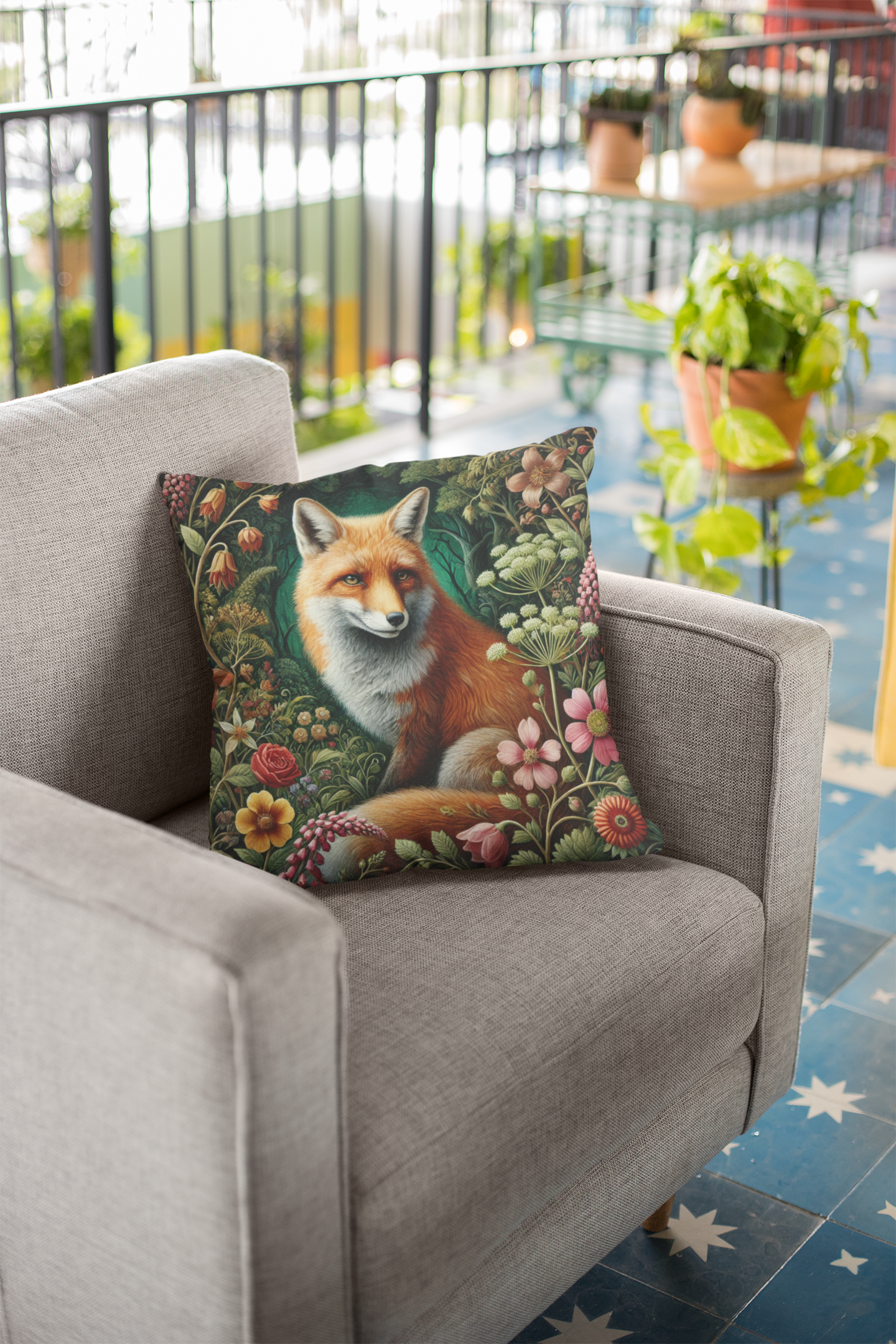 Enchanting Woodland Fox Pillow