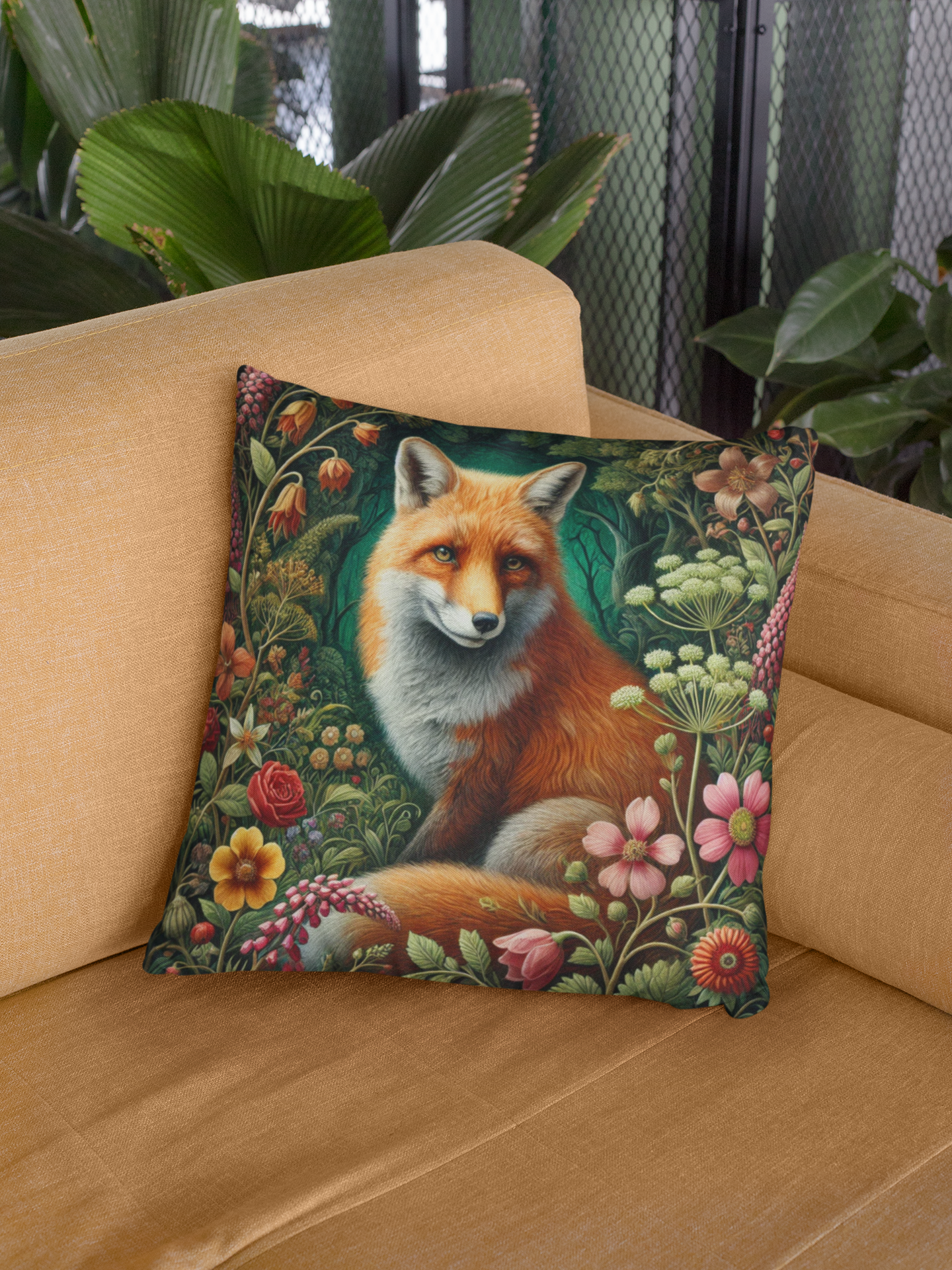 Enchanting Woodland Fox Pillow