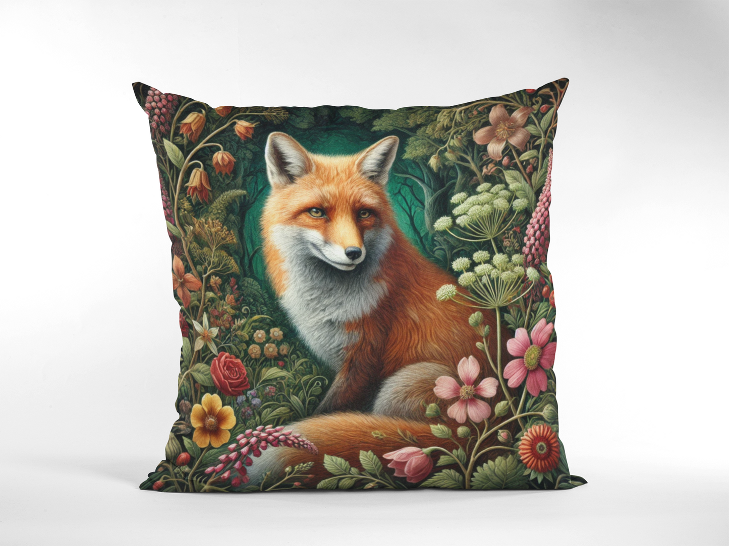 Enchanting Woodland Fox Pillow