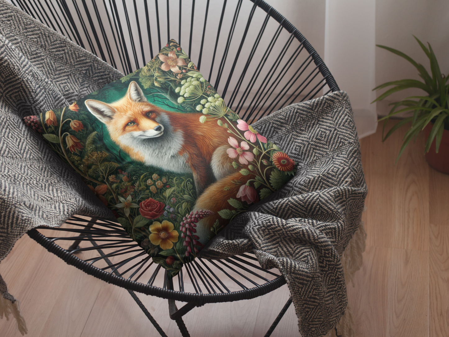 Enchanting Woodland Fox Pillow