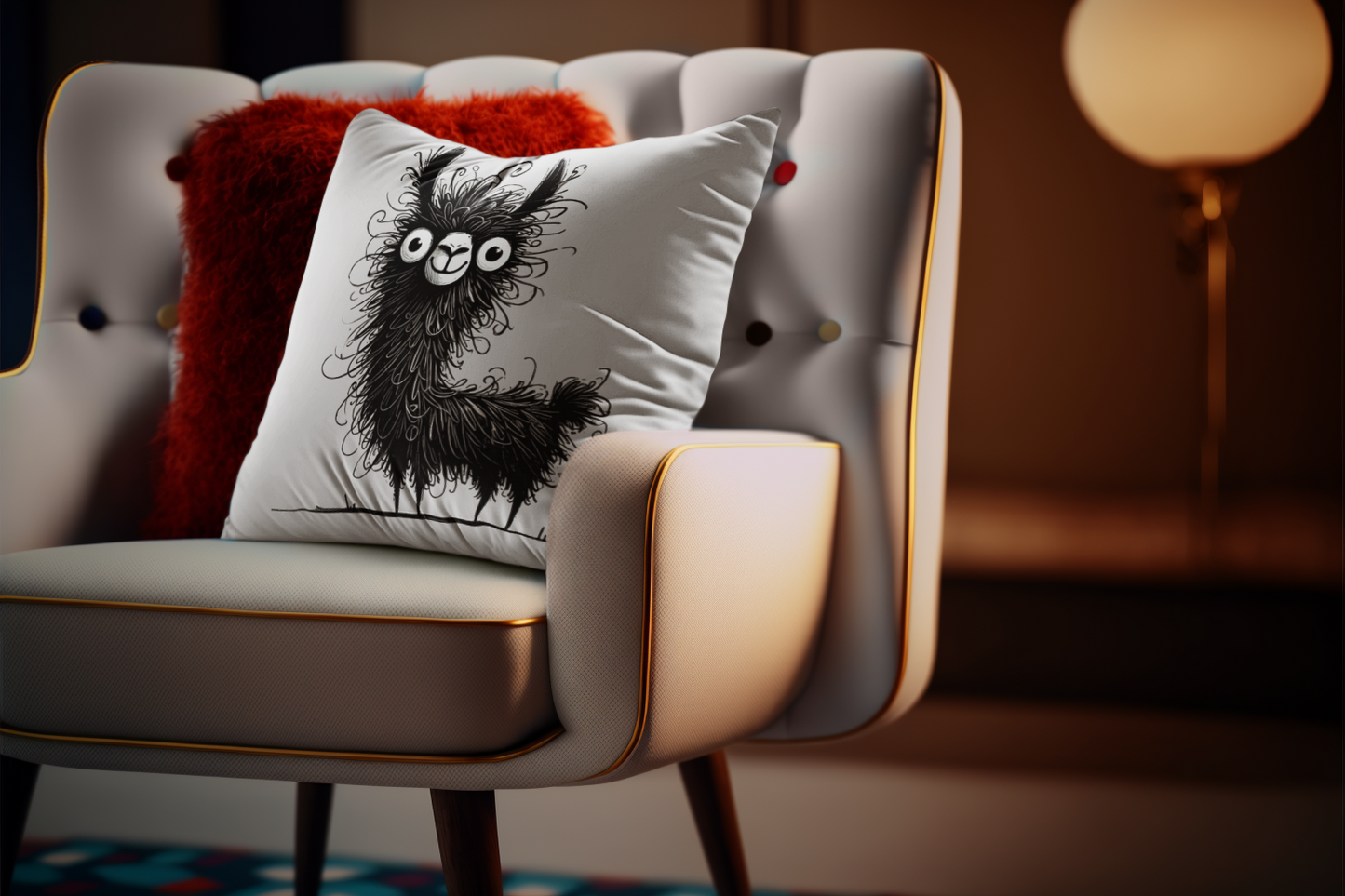 Funny Furry Llama Pillow