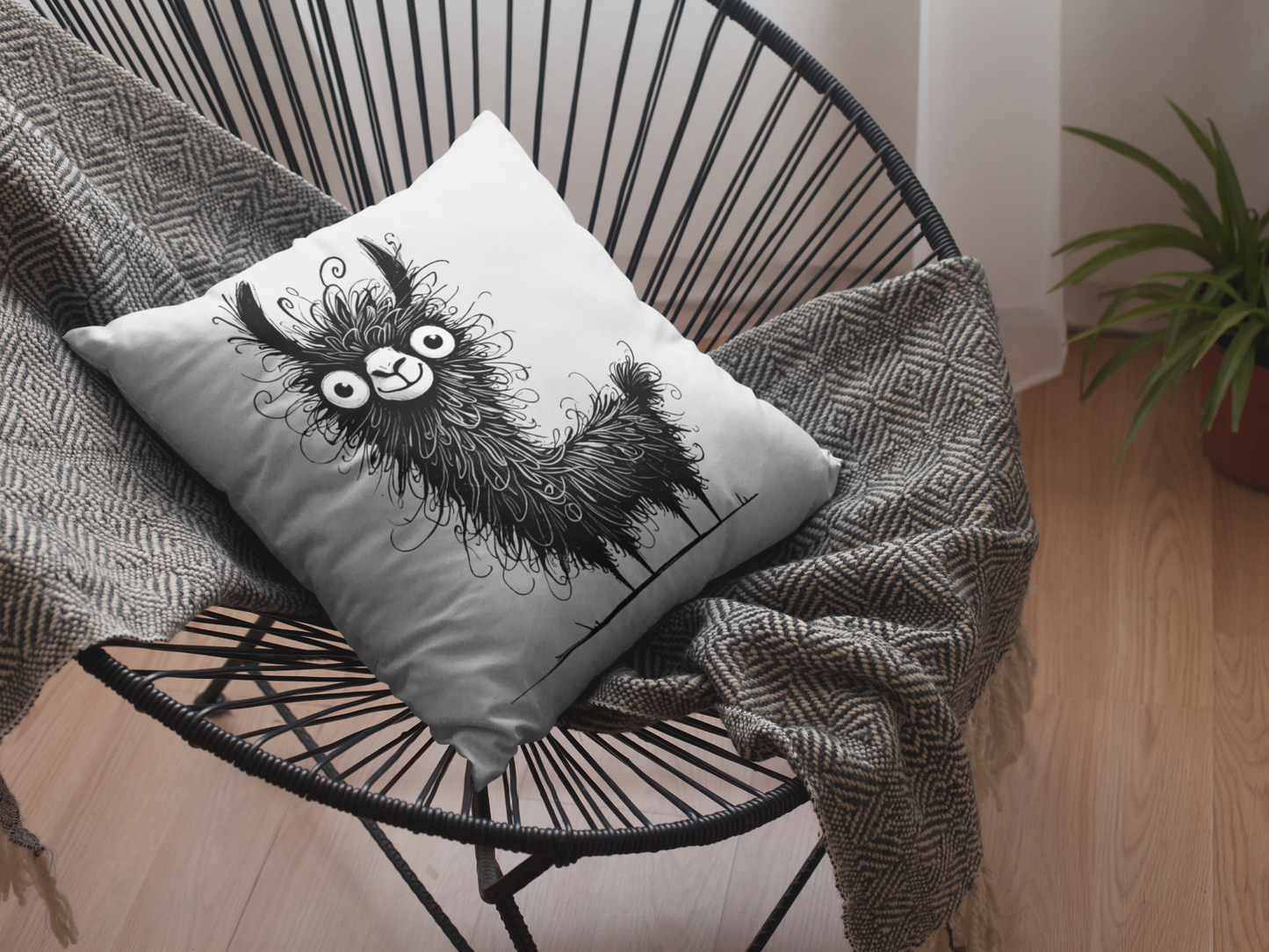 Funny Furry Llama Pillow