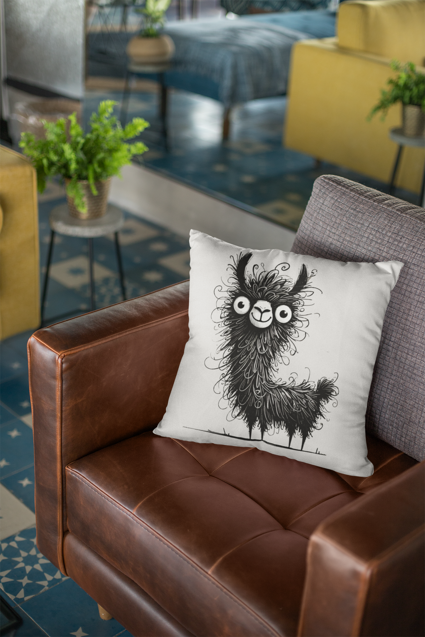 Funny Furry Llama Pillow