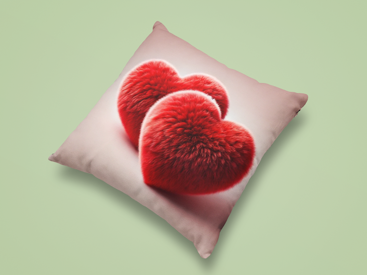 Red Hearts Throw Pillow (Pink)