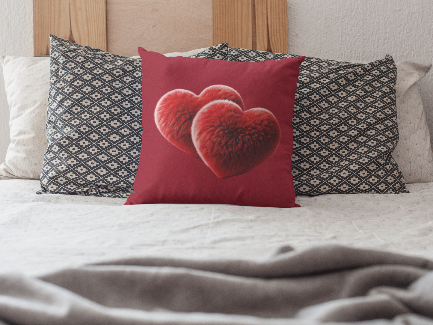 Red Heart Throw Pillow (Red)