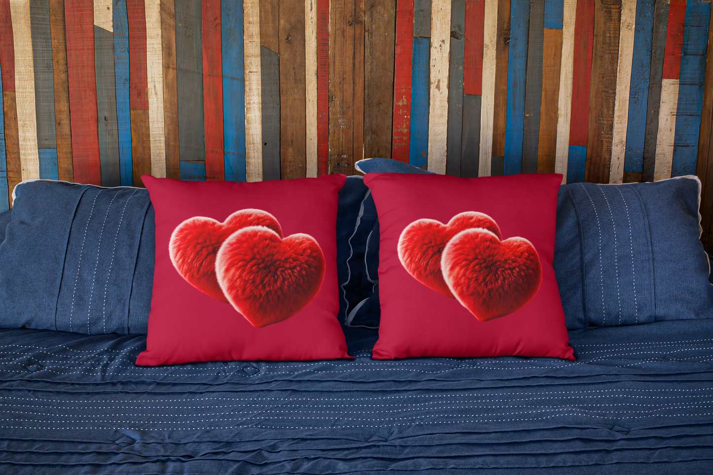 Red Heart Throw Pillow (Red)