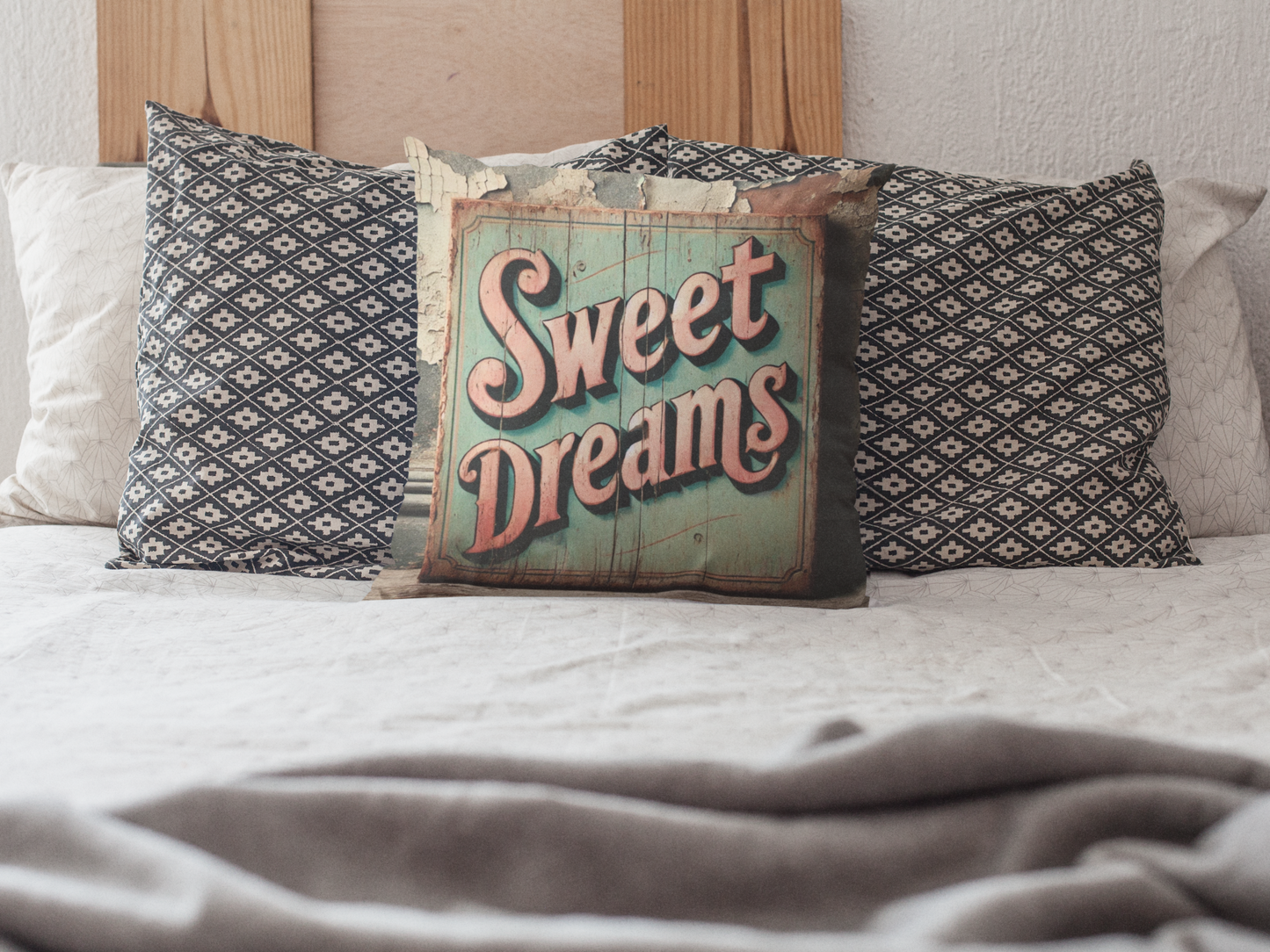 Retro Sweet Dreams Throw Pillow