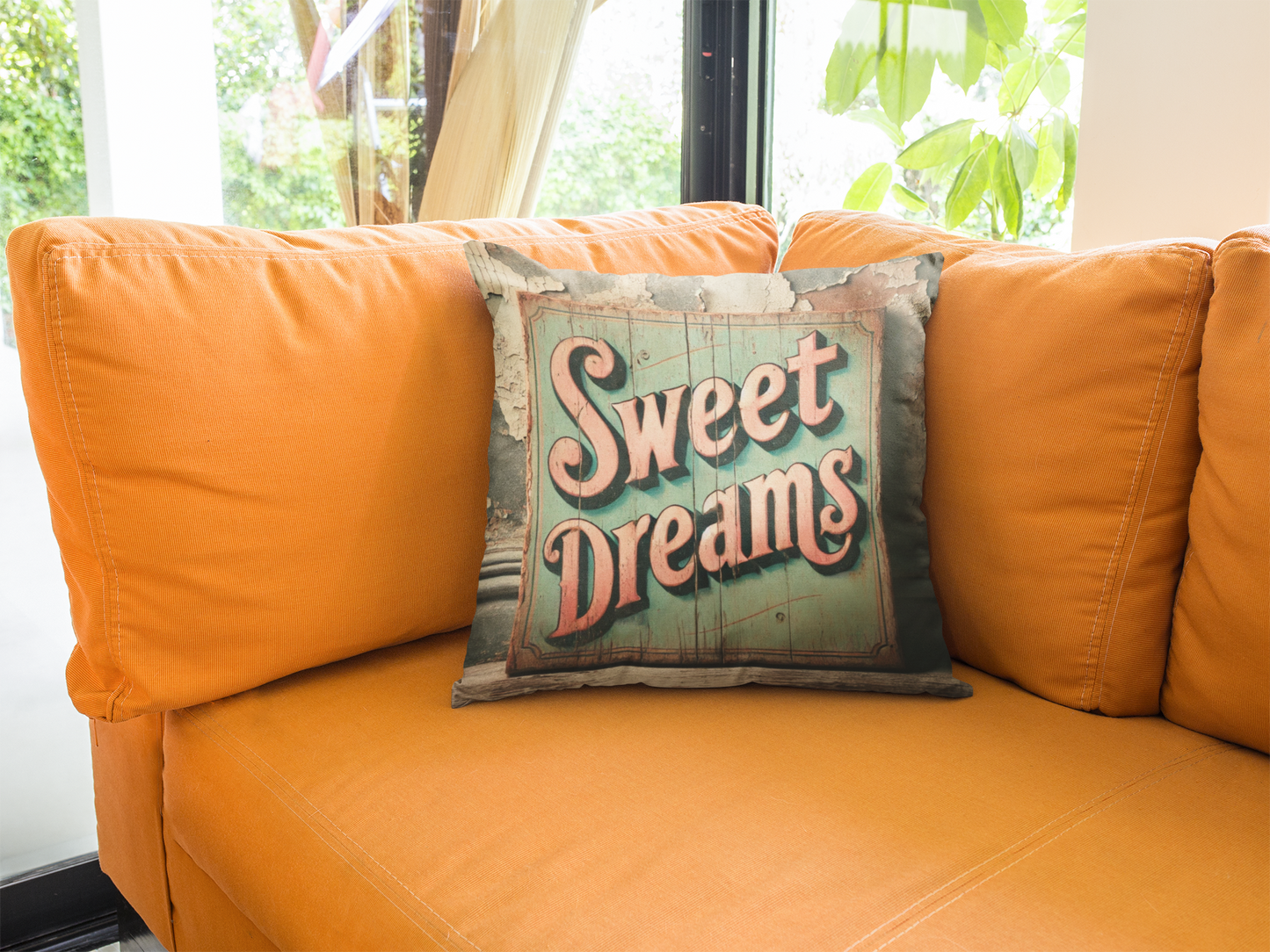 Retro Sweet Dreams Throw Pillow