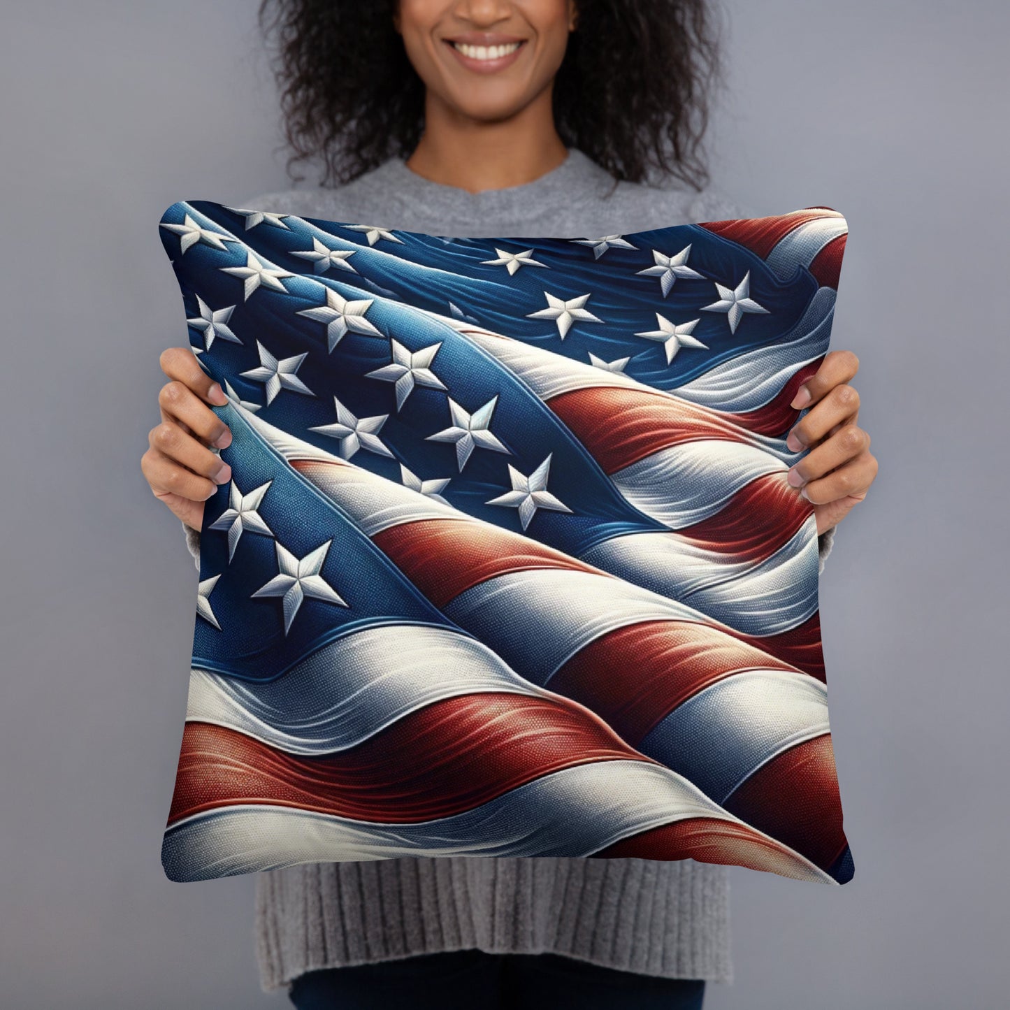 American Flag Throw Pillow