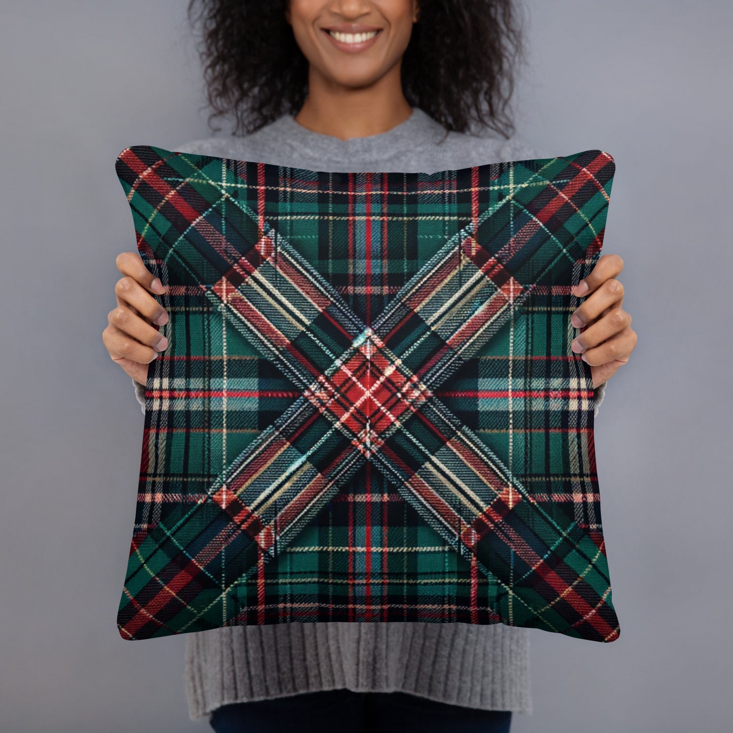 Plaid Pattern Throw Pillow