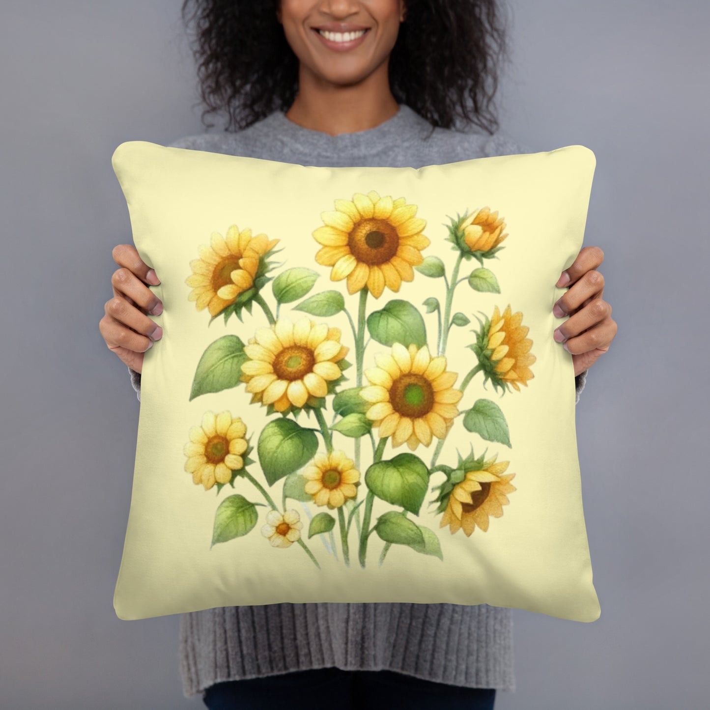 Bright Sunflower Throw Pillow