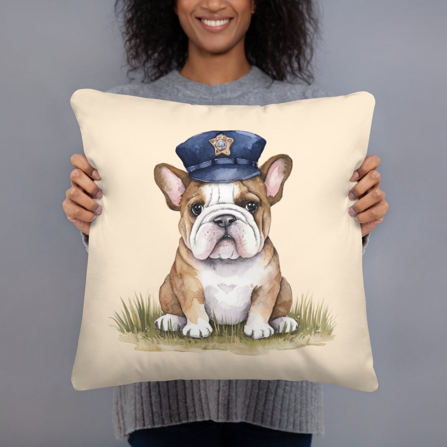 Cute Bulldog Throw Pillow