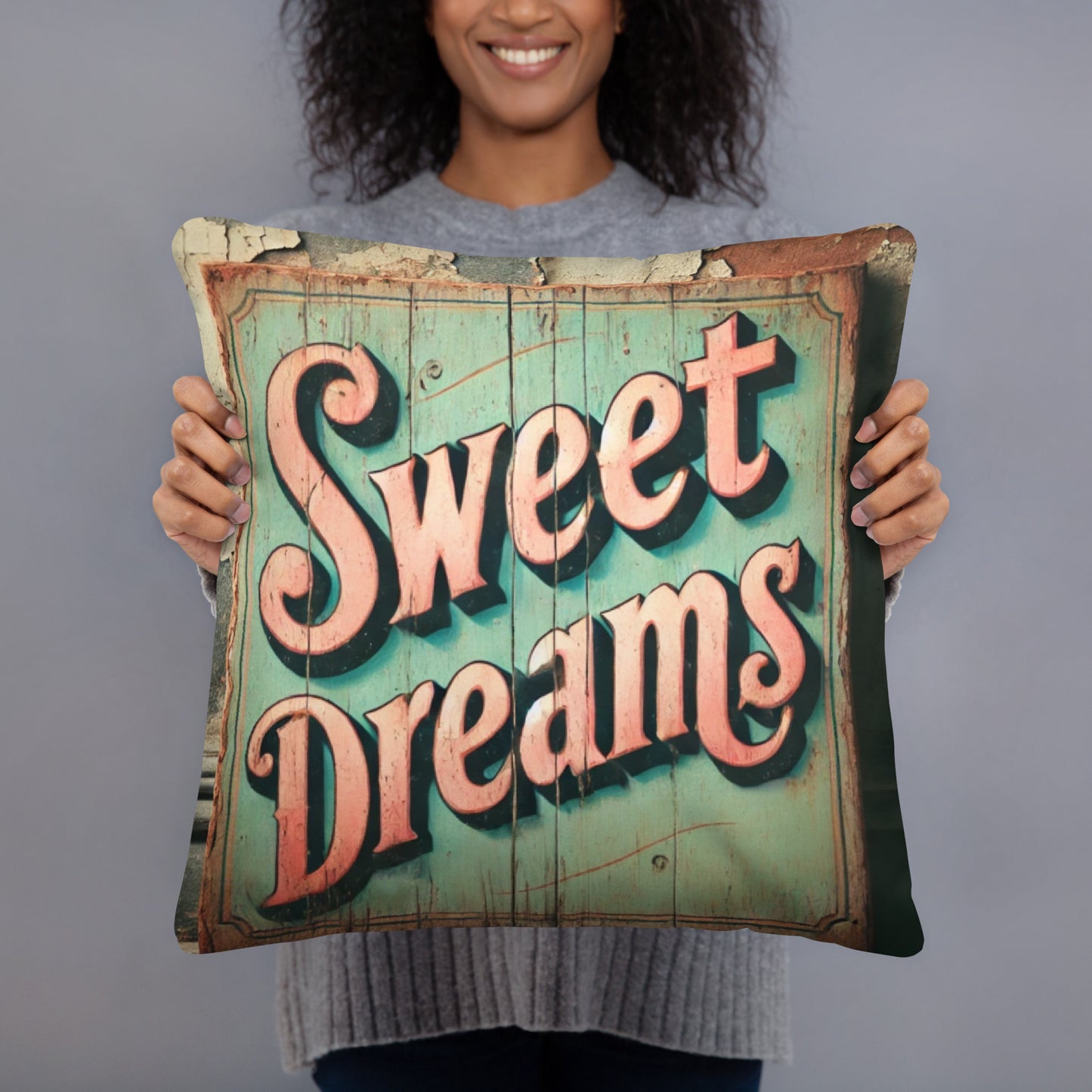 Retro Sweet Dreams Throw Pillow