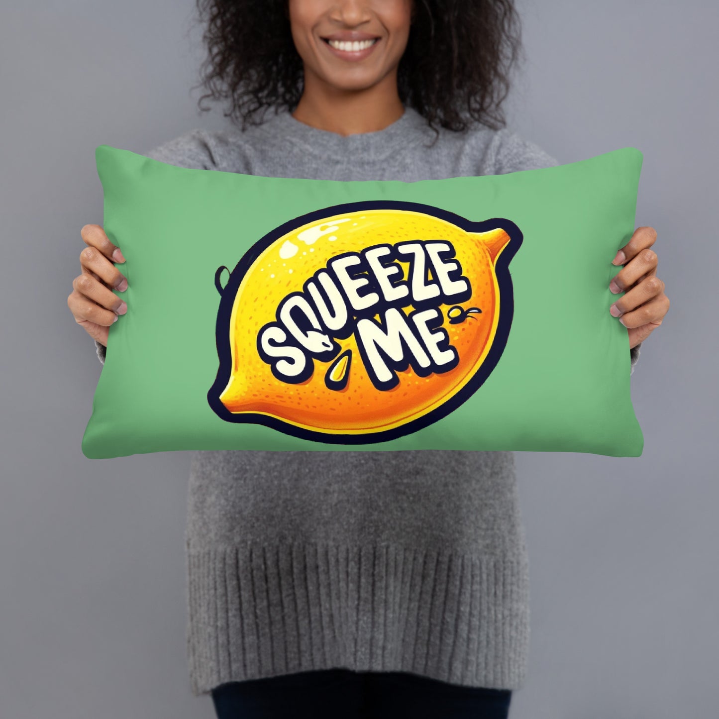 Squeeze Me Lemon Throw Pillow