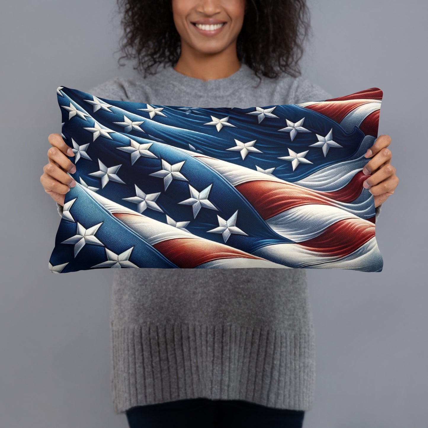 American Flag Throw Pillow