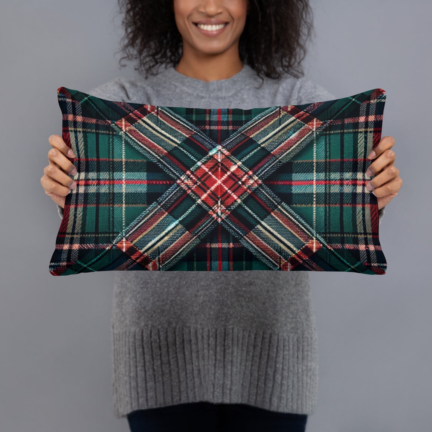 Plaid Pattern Throw Pillow