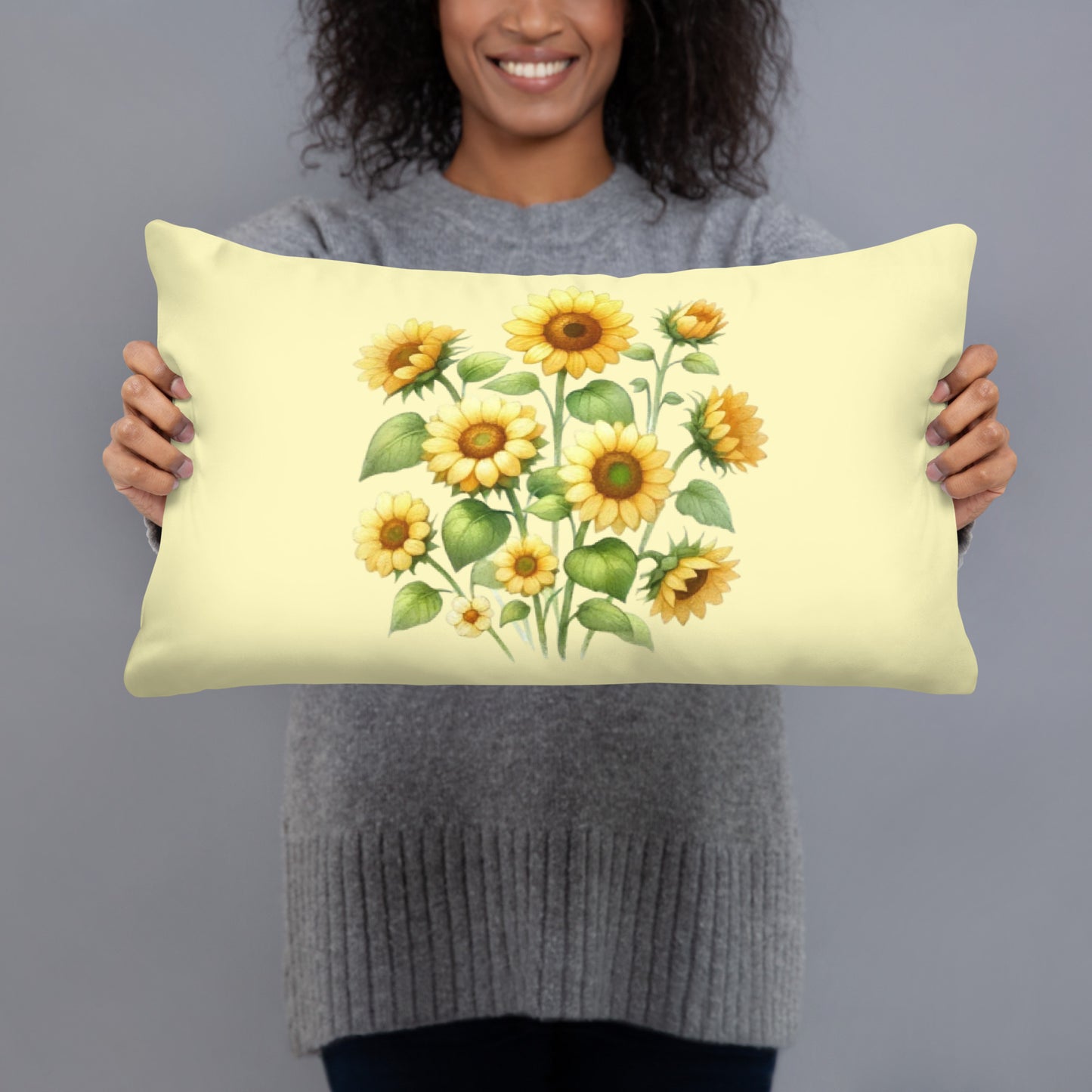 Bright Sunflower Throw Pillow