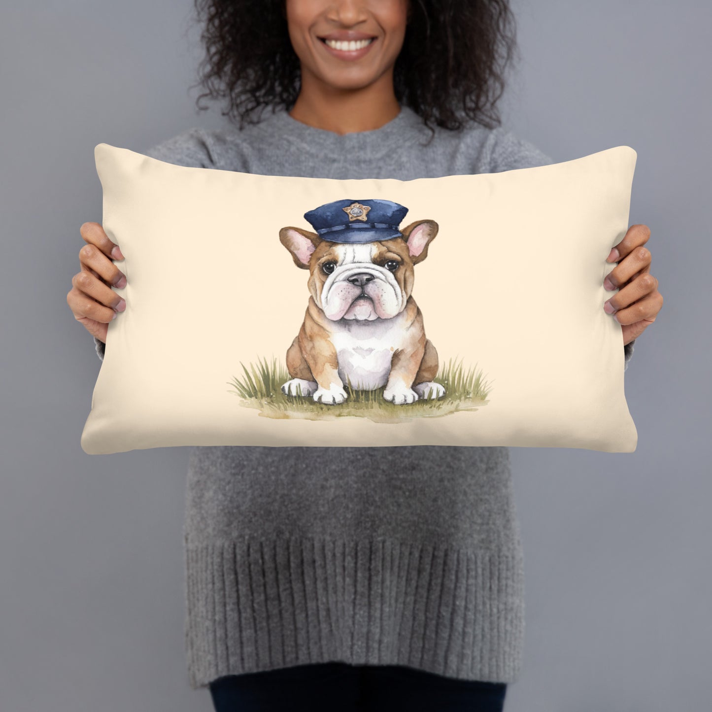 Cute Bulldog Throw Pillow