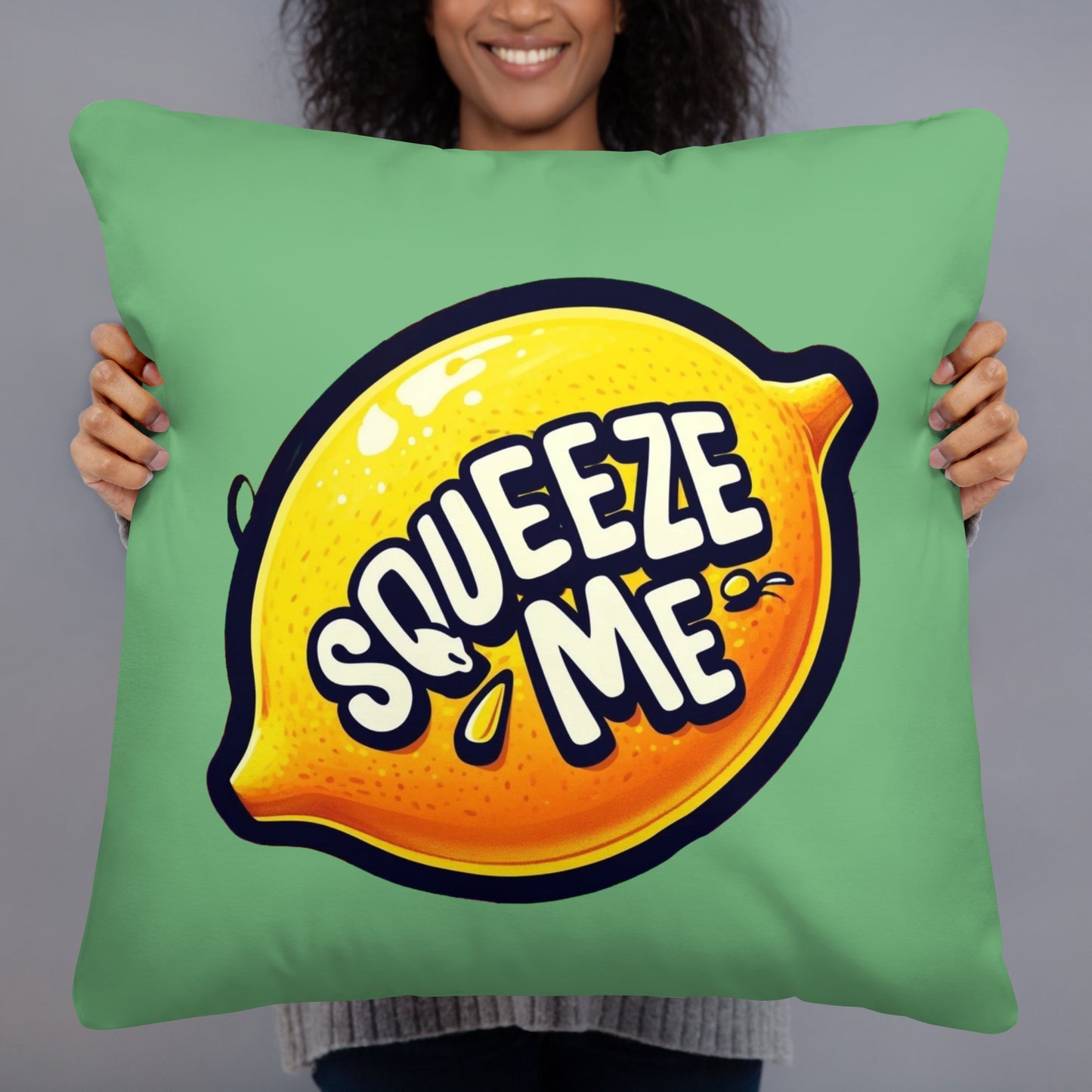 Squeeze Me Lemon Throw Pillow