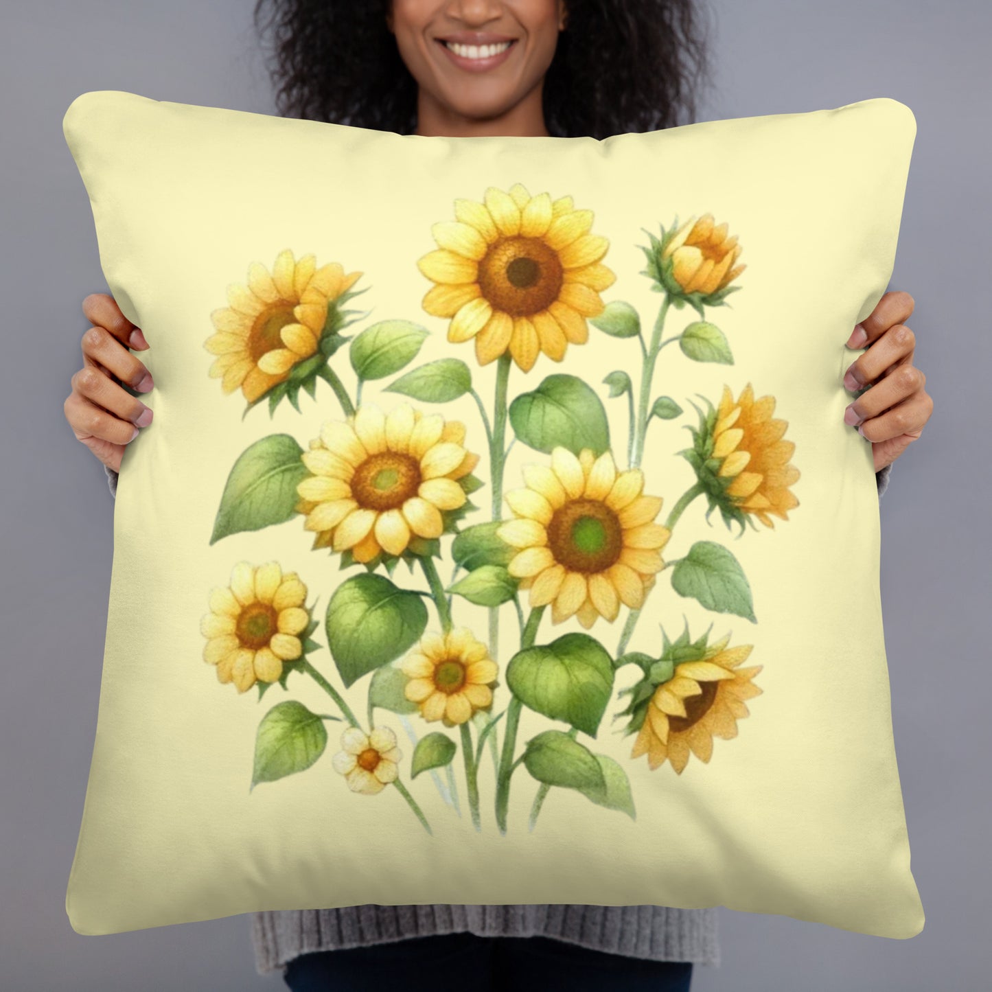 Bright Sunflower Throw Pillow