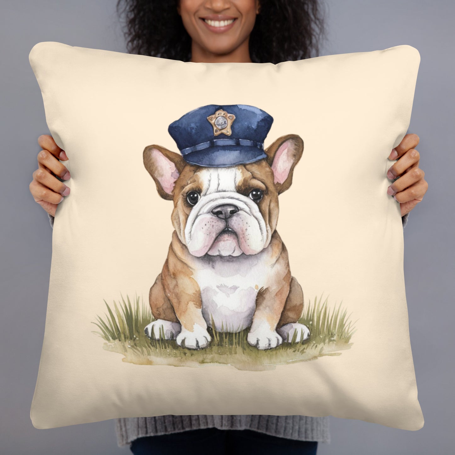 Cute Bulldog Throw Pillow