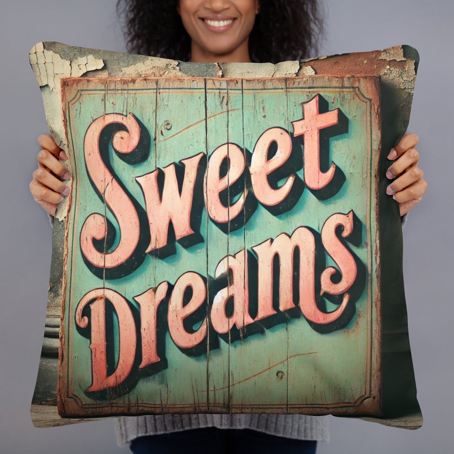 Retro Sweet Dreams Throw Pillow