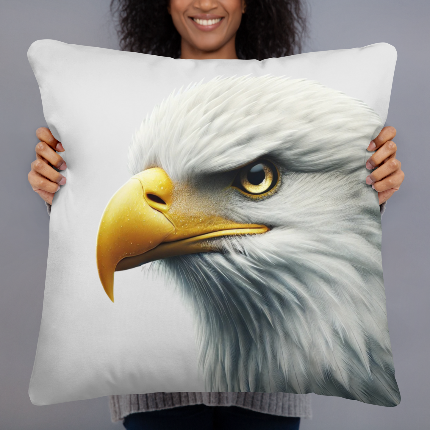 Patriotic Bald Eagle Cushion - Fierce and Majestic Design for Home Decor, Ideal for Living Room or Bedroom, Enhances Any Space with Power