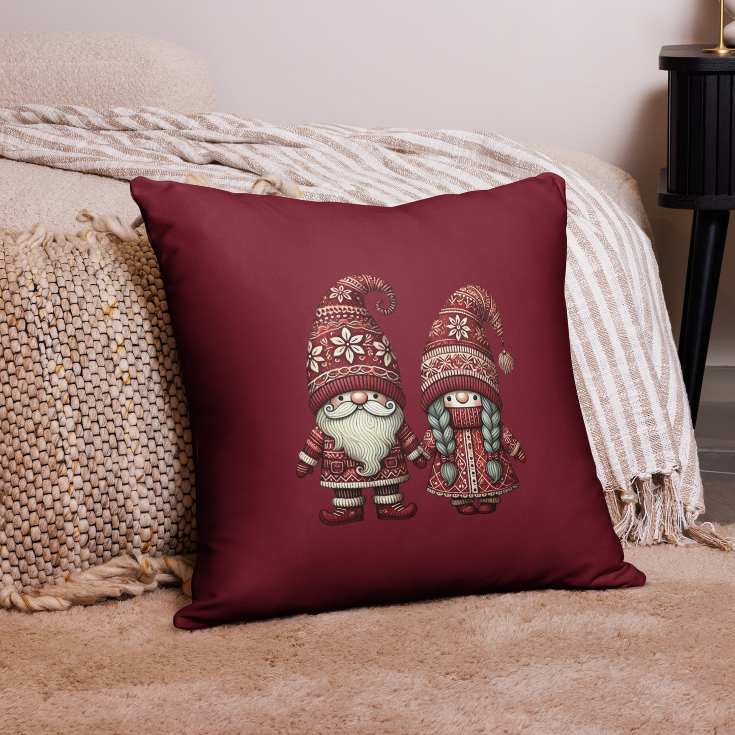 Scandinavian Christmas Gnome Pillow