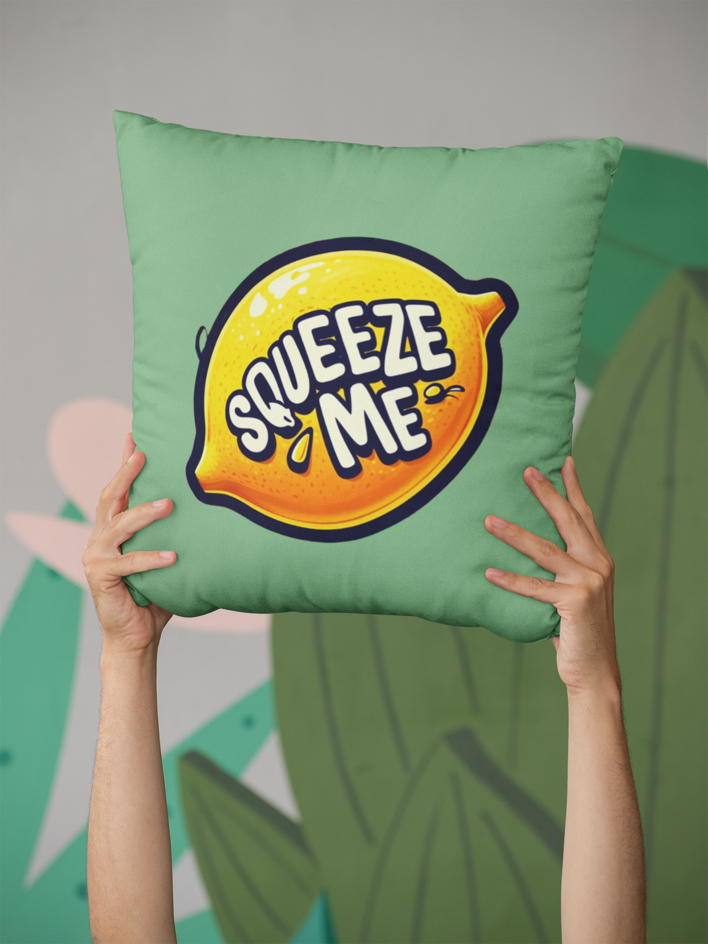 Squeeze Me Lemon Throw Pillow
