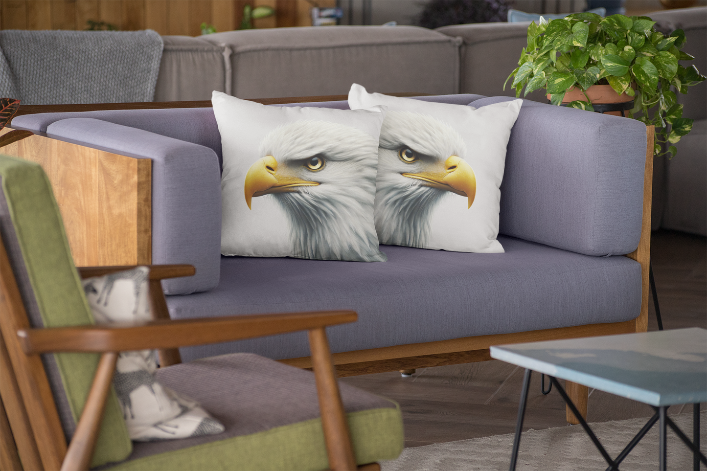 Patriotic Bald Eagle Cushion