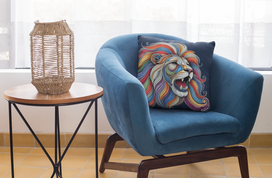 Artistic Lion Throw Pillow