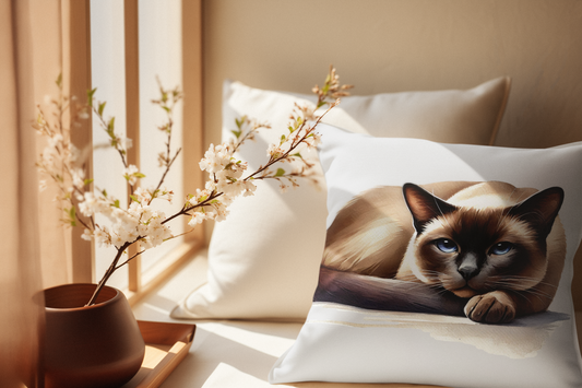 Realistic Burmese Cat Pillow