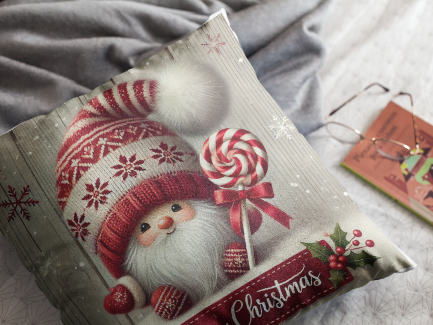 Merry Christmas Gnome Pillow