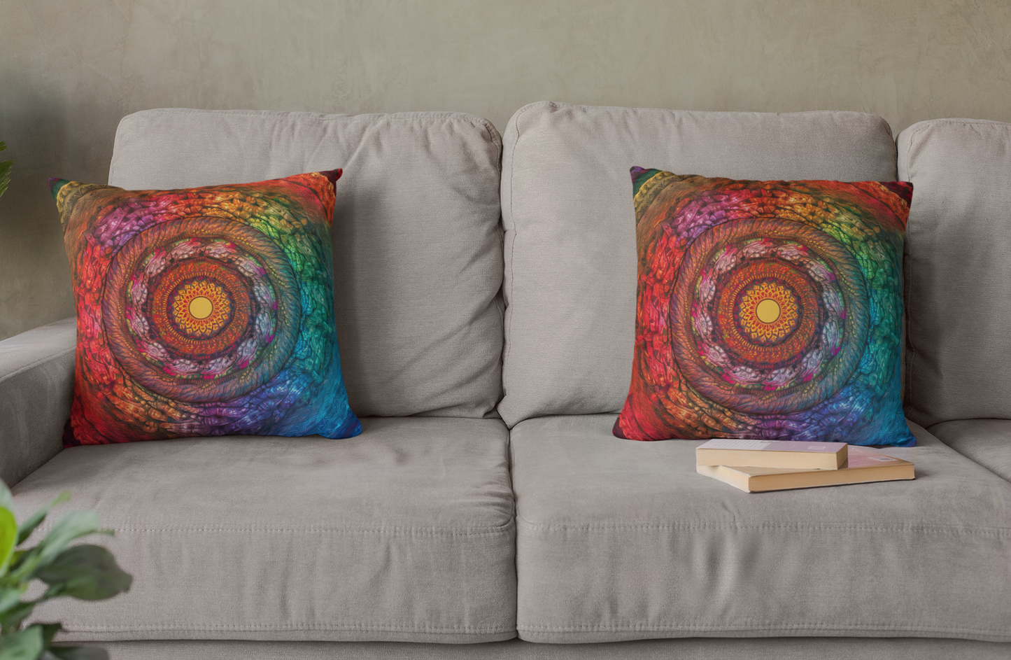 Colorful Mandala Throw Pillow