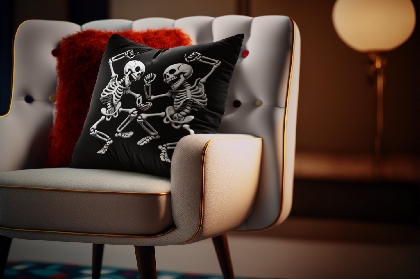 Skeleton Dance Throw Pillow